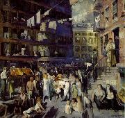 George Wesley Bellows Cliff Dwellers , 1913, oil on canvas. Los Angeles County Museum of Art oil painting